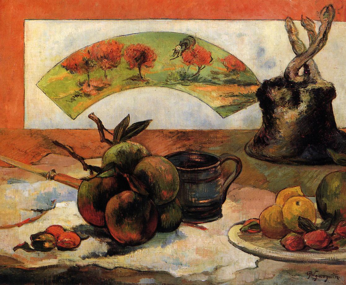 Still Life with Fan - Paul Gauguin Painting